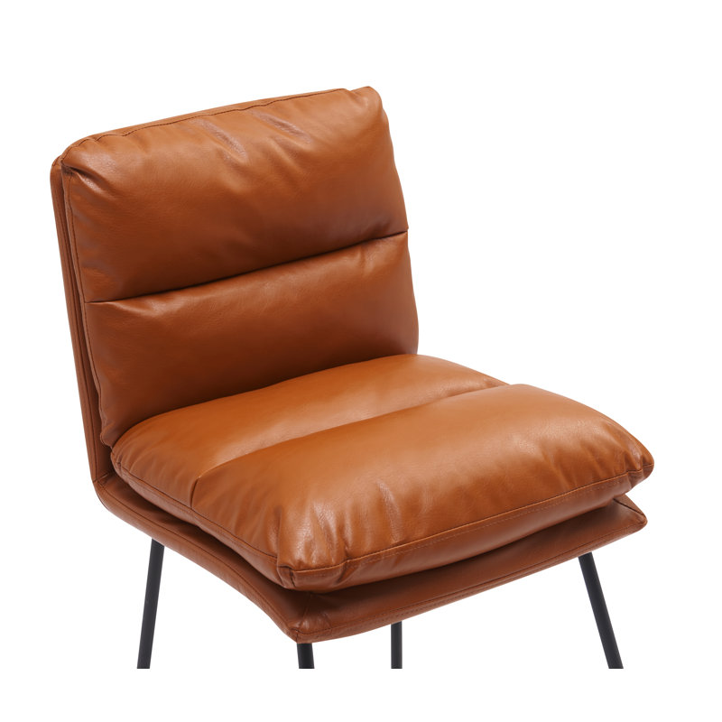 Volana Upholstered Counter Stool with Metal Frame (Set of 2), Brown