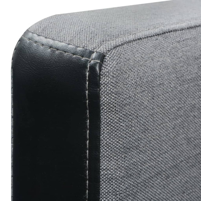 L-shaped Sofa Bed Fabric Black and Gray