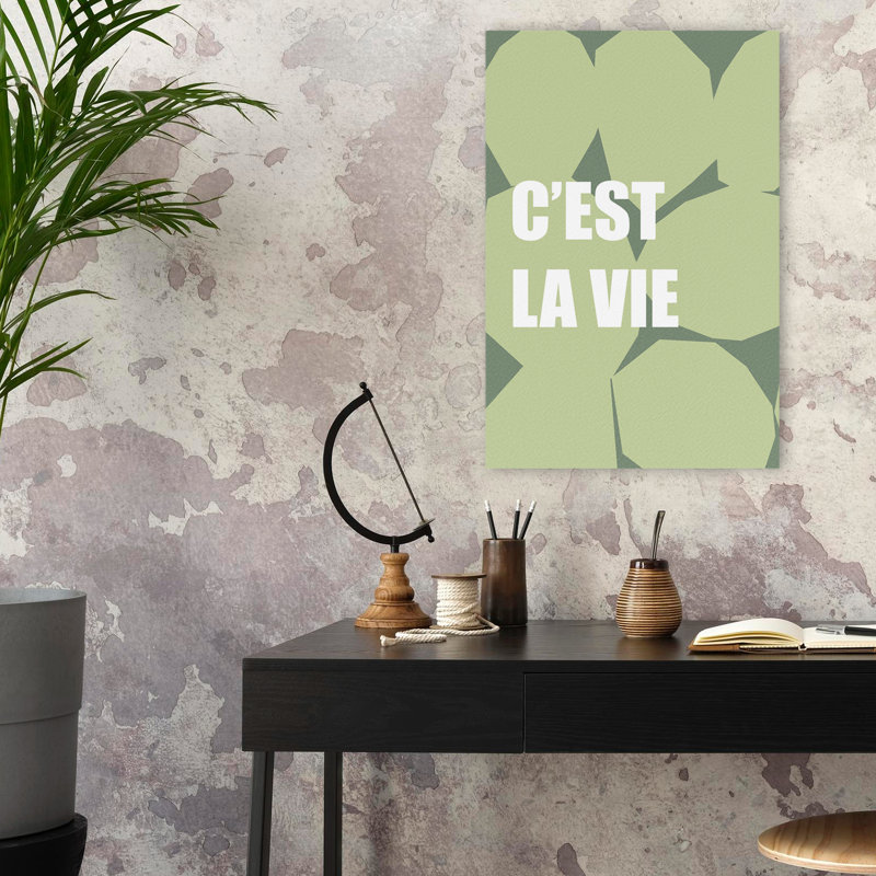 Cest La Vie - Design inspirant, art de signes typographiques, H 24 po x l 16 po