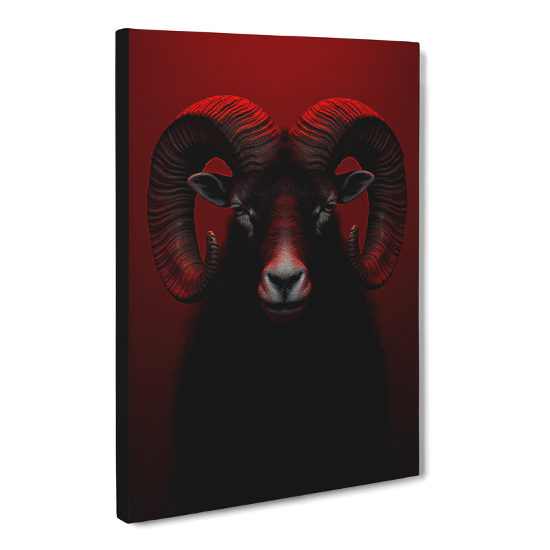 Ram Sheep Minimalism - Wrapped Canvas, 50cm H x 35cm W x 3cm D