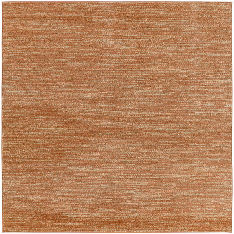 Nourison Essentials Rust Indoor/Outdoor Area Rug, Square 5'