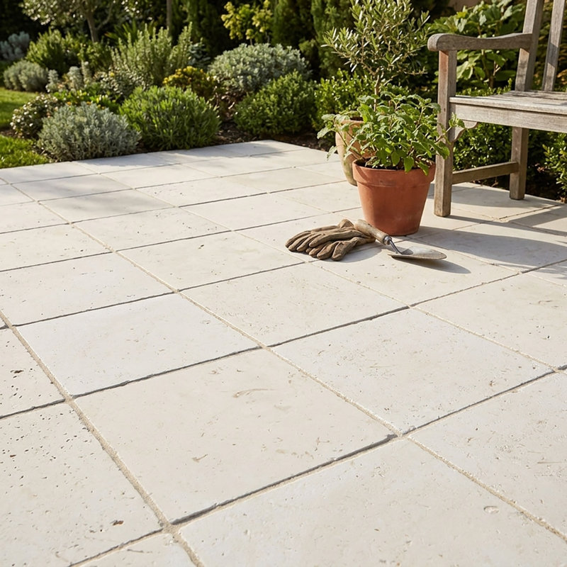 Symra Shell Tumbled 12x12 Limestone Paver