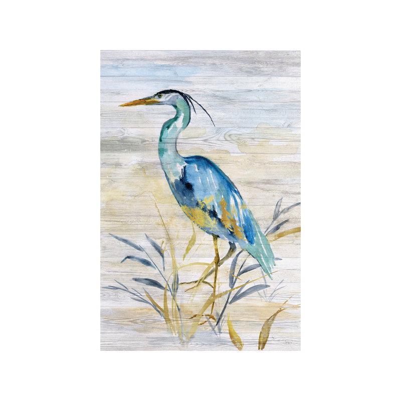 Blue Heron II - Wrapped Canvas Painting, 66.04 cm H x 45.72 cm W x 3.175 cm D