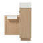 Meuble-lavabo de 18,5 po de style rustique, lavabo en résine réversible, structure d'armoire, tablette de rangement réglable pour une utilisation efficace de l'espace, poignées en métal, finition grain de bois, système de porte à fermeture en douceur rustique