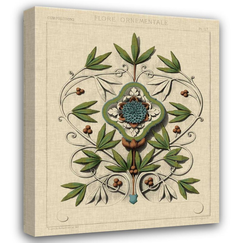 Art sur toile tendue Lark Manor ™ Vision Studio, titré: Flourish décoratif IV, H 44 po x l 36 po