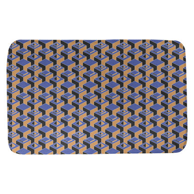 Tapis de bain géométrique antidérapant à motif de gratte-ciels