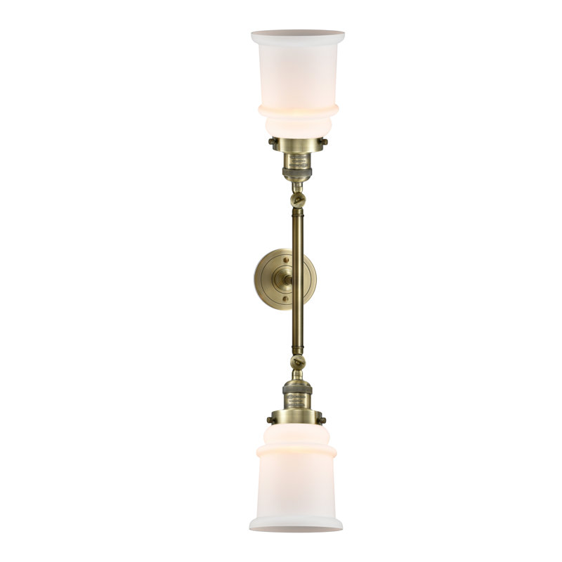 Galaviz 2 - Light Dimmable Vanity Light, Antique Brass, Matte White Cased, No Bulb Included