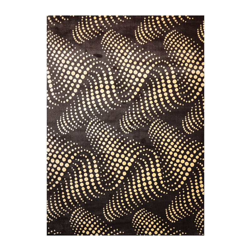 Tapis brun / noir en laine 7 pi 9 po x 10 pi 10 po Aimery