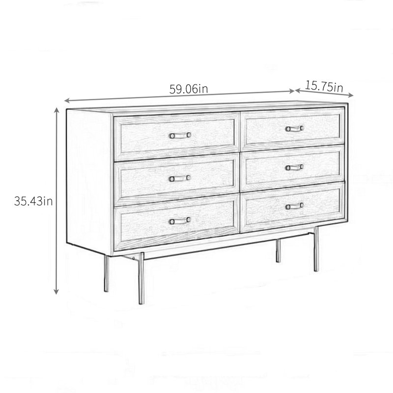 Buffet Simple Modern Home, H 35,43 po x l 59,06 po x P 15,75 po