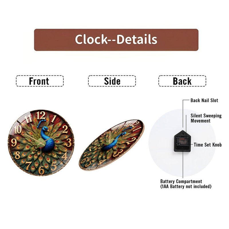 Horloge murale Peacock Design