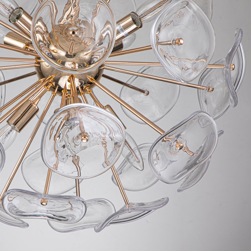 Dandelion 8-Light Glass Globe Starburst Sunburst Ceiling Light Sphere Sputnik Pendant
