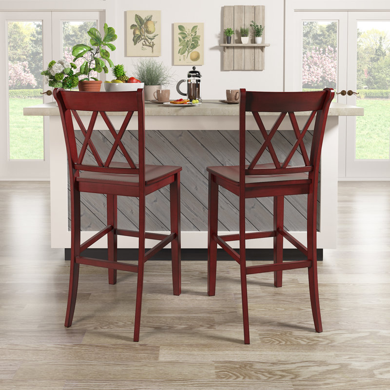 Sloan Solid Wood Counter/Bar Stool, Antique Berry, Bar Stool (29" Seat Height)
