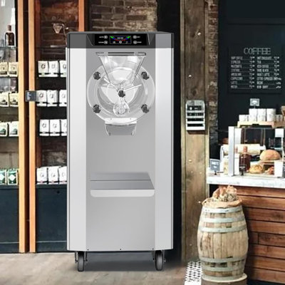 2000w Single Flavor Hard Serve Ice Cream Machine, Commercial Gelato Maker Machine, 4.8-6.3 Gal/hr, With Lcd Touch Screen, Automatic Cleaning, High Productivity For Home Snack Bar & Restaurants