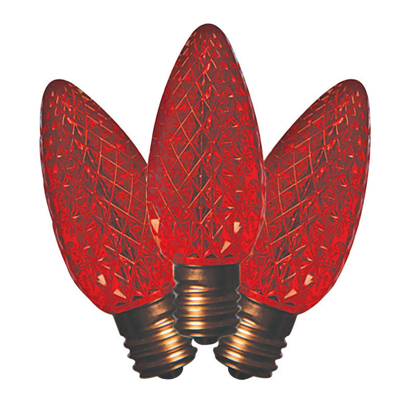 Ampoule de noël à facettes c9, Rouge