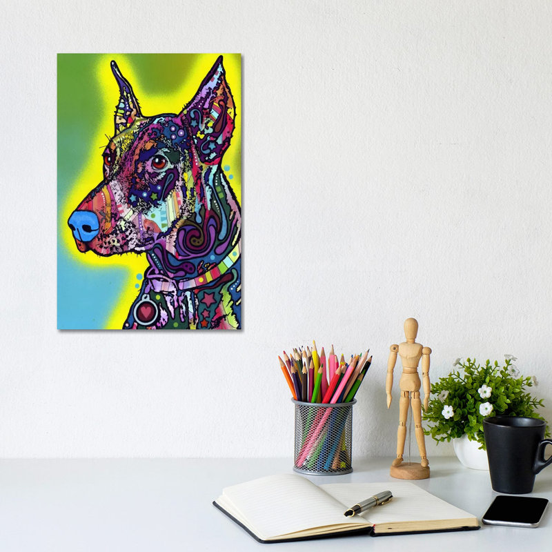 Doberman by Dean Russo - Wrapped Canvas Painting, 20.32 cm H x 30.48 cm W