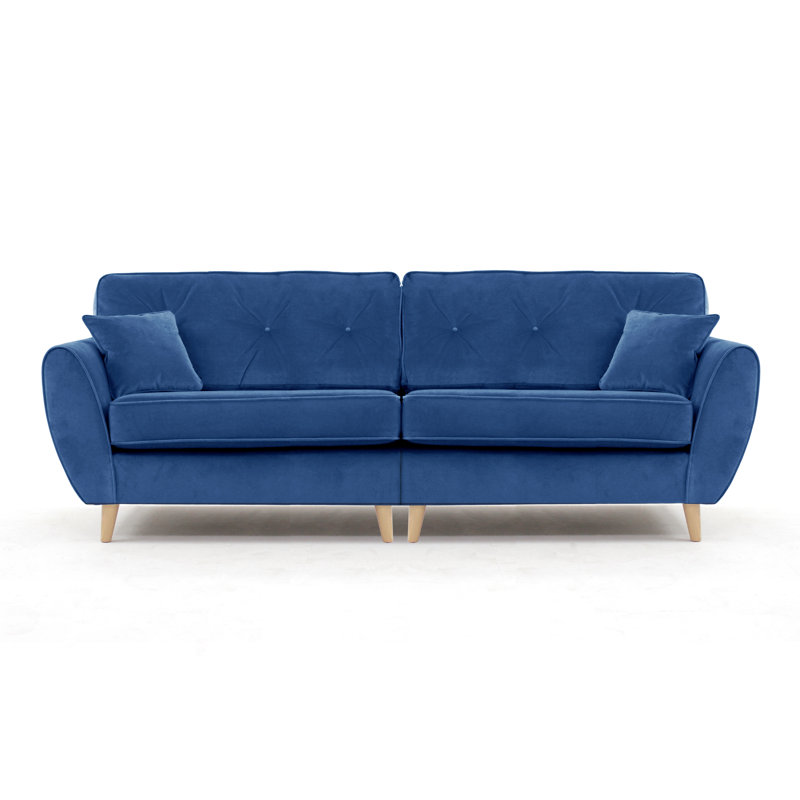 Rafe 4 Seater Velvet Sofa, Electric Blue Velvet