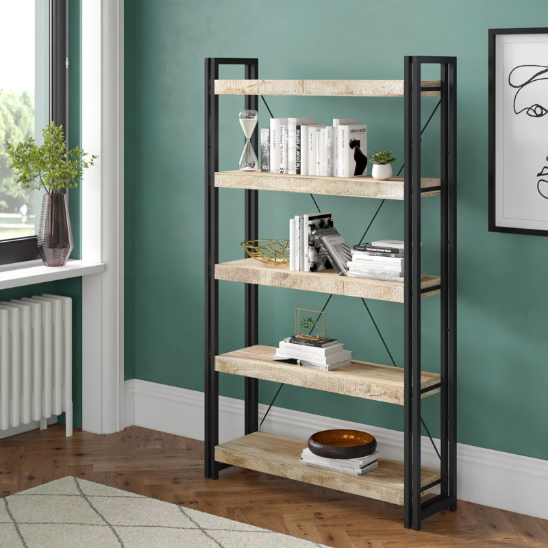 200 cm H x 120 cm W Solid Wood Etagere Bookcase
