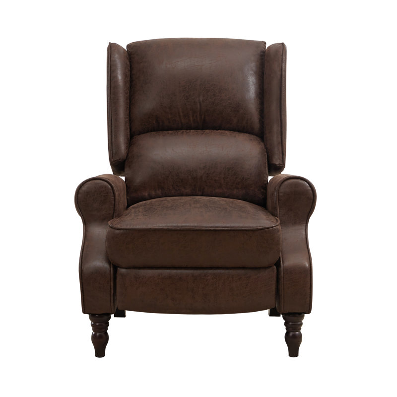 Atilio 30.5" Wide Manual Standard Upholstered Recliner, Dark Brown
