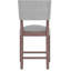 Ensemble de 4 tabourets de bar Mid-Century modernes de 40,4 po avec dossier, tabourets de bar rembourrés en lin avec pieds en bois massif pour la salle à manger de l'îlot de cuisine, gris (chaises 4 pièces)