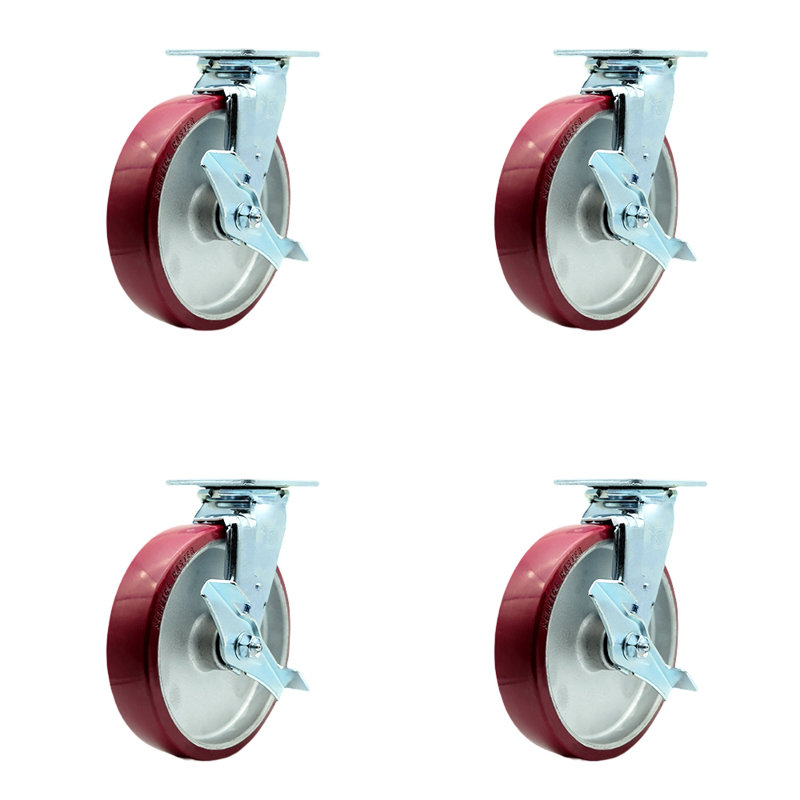 Ensemble de roulettes 4 pièces en polyester sur aluminium