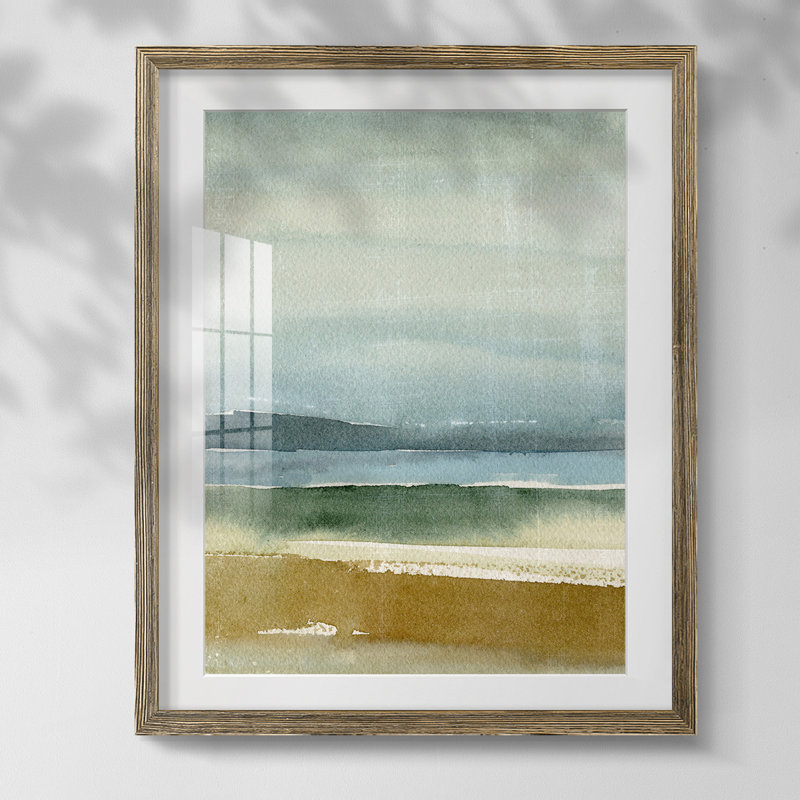 «Moving On I», reproduction encadrée, Blanc, Papier avec cadre noyer