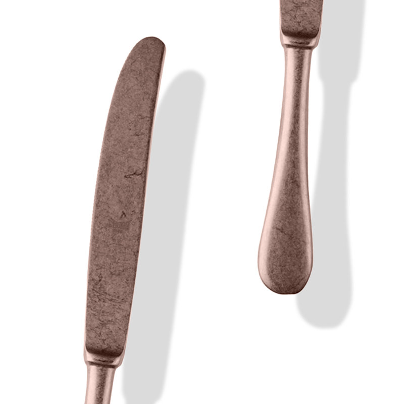 Vintage 5 - Piece Stainless Steel Flatware Set - Service for 1, Bronze