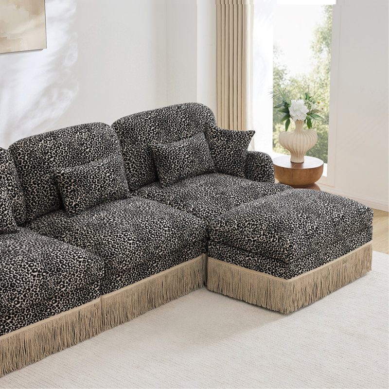 Canapé Comfy Chenille Leopard, Leopard Print Chenille