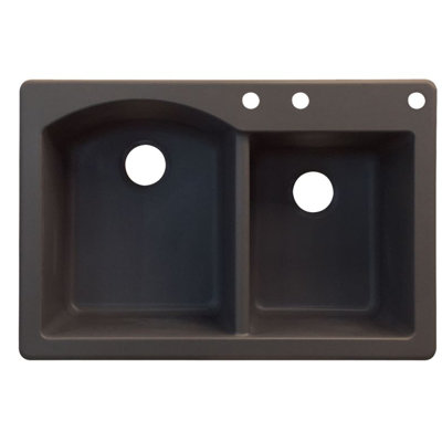 Aversa 33'' L Drop-In Double Bowl Granite Kitchen Sink