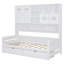 Lit de jour simple en bois avec 2 tiroirs, armoire et tablette tout-en-un, blanc, peu encombrant et élégant-6346818-6346845
