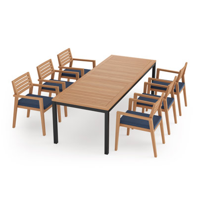Outdoor Furniture Rhodes 7 Piece Dining Set with 96 in. Table