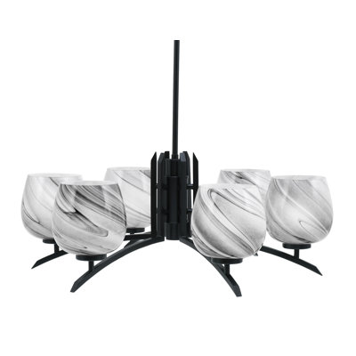 Lustre lumineux avec verre tourbillon onyx 6 po