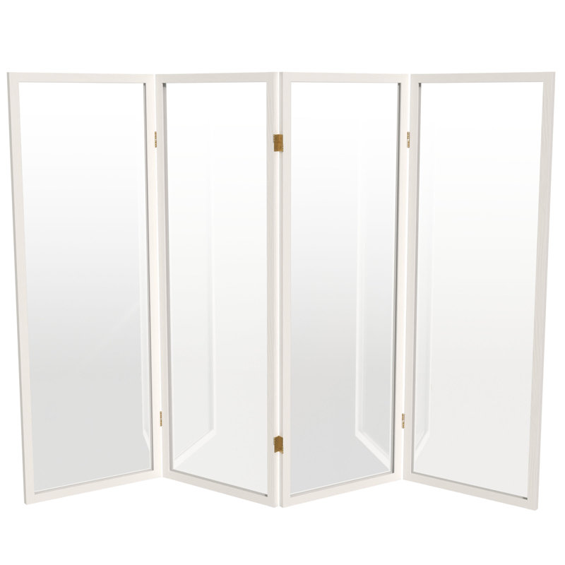4 Ft. Tall Clear Screen Natural 6 Panel, 4, White, 36" H x 15.75" W x 1" D