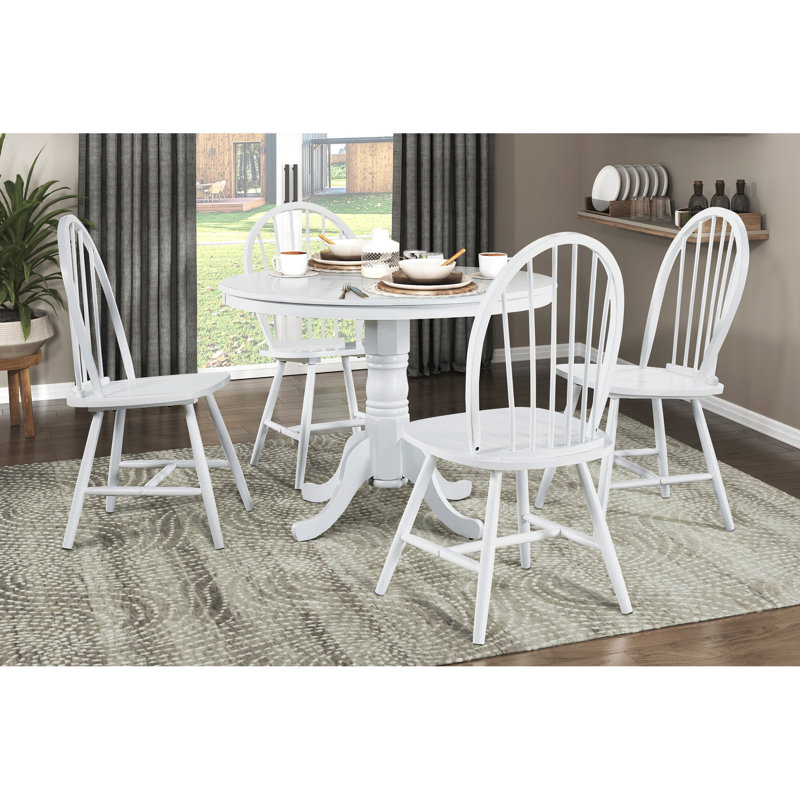 Chaises d'appoint en bois, finition blanche de 2 pour une configuration de salle à manger décontractée 2, style incomparable