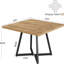 Table de salle à manger carrée de style industriel avec piètement en métal robuste, table polyvalente pour la cuisine, la salle à manger et le bureau à domicile