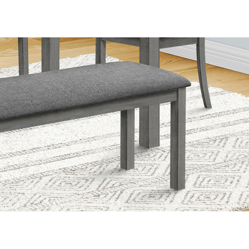 Banc rembourré 100% polyester Jearldean, Gris, Gris