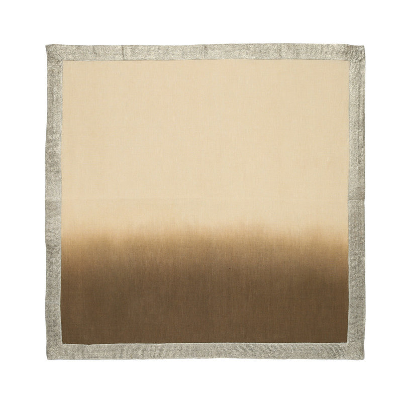 Dip Dye Linen Napkin, Natural/Brown/Gold