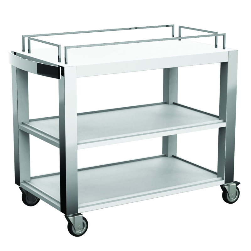 Dallas Solid Wood Top Kitchen Cart, White