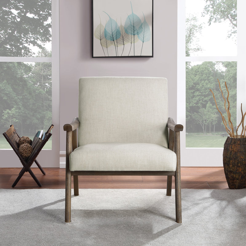 Méridienne en polyester de 27,25 po de largeur Albury, 100 % polyester beige, Brun foncé
