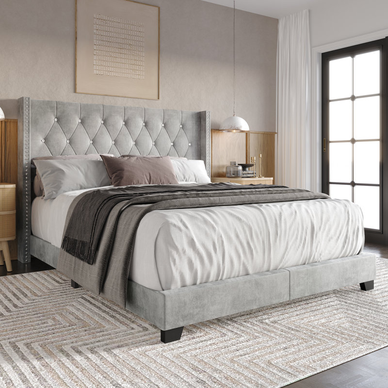 Lit profilé capitonné Elysian, Twin, Silver Gray