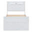 Lit en bois avec tête de lit et prises de rangement, lit gigogne extensible avec trois tiroirs pour plus d'espace-1053610081