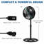 16 in. Outdoor Misting Stand Fan, Black, 3 Speed Options with Adjustable Height, GFCI Plug, Oscillating, Standing Base, 75° Wide Angle Oscillation,  Adjustable Head Tilt