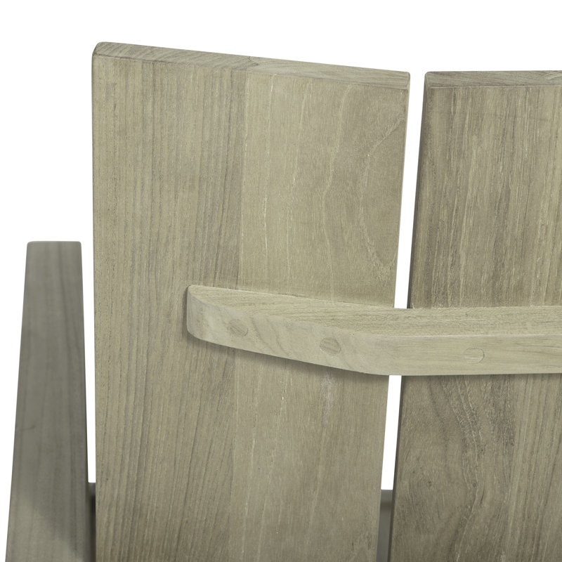 Ashland Patio Dining Armchair with Cushions, Oyster Teak, Dove Sunbrella® Linen, No Welt