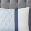 Édredon pour grand lit - 8 pièces avec rembourrage de chambre bleu imprimé partiel