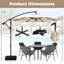 Parasol suspendu 10 pieds avec base en porte-à-faux pivotant à 360 °-580467312