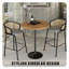  Table de salle à manger ronde de 36 po de hauteur avec plateau en panneau de fibres à densité moyenne et base en acier noir-133312914
