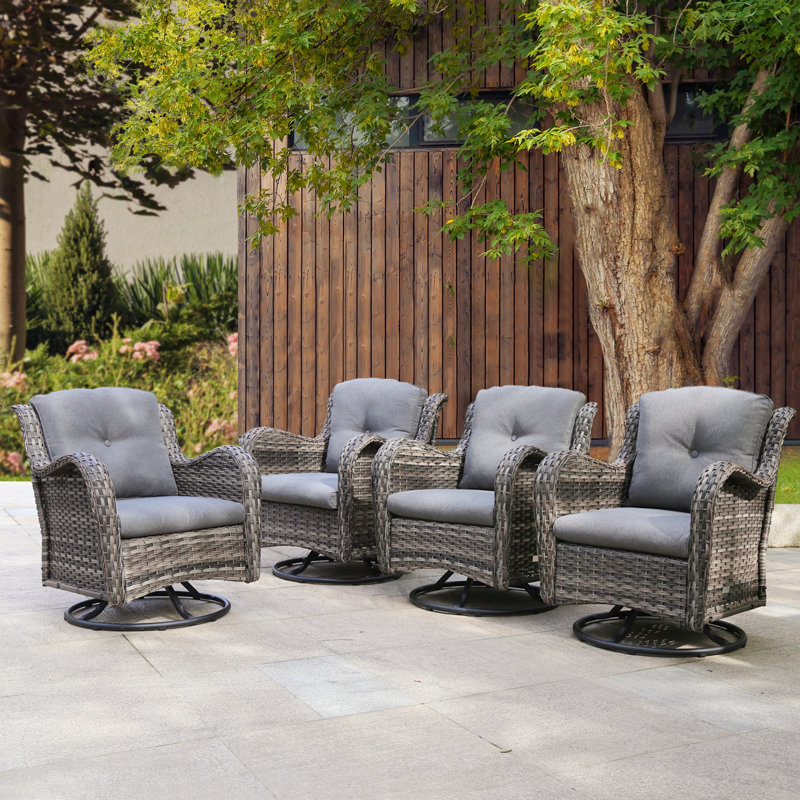 Swivel Chairs Patio Set 300 Lb Capacity MF Studio Outdoor Patio