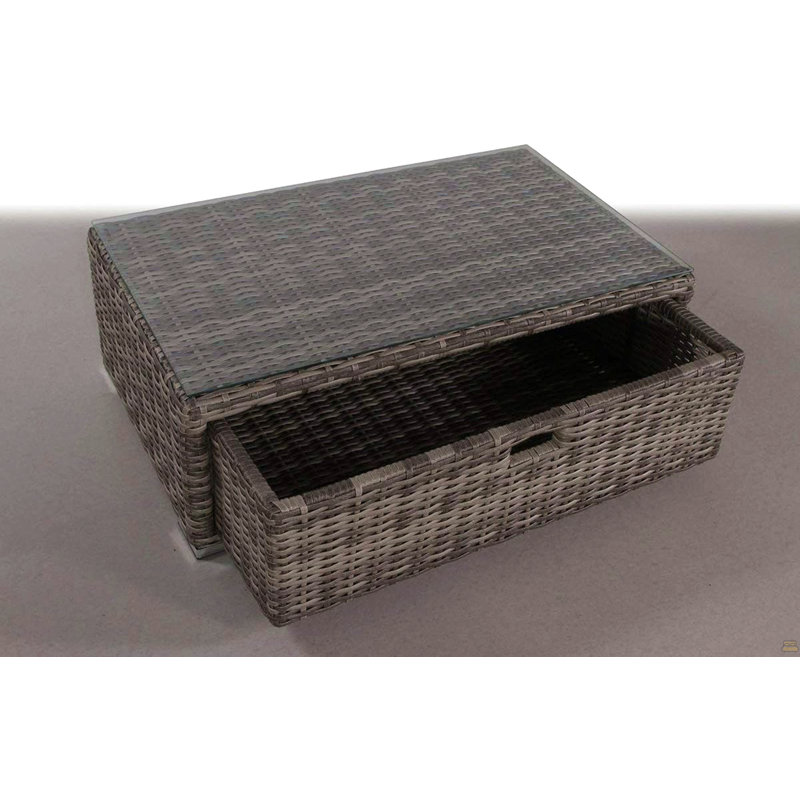 Table basse d'extérieur en verre entièrement assemblée