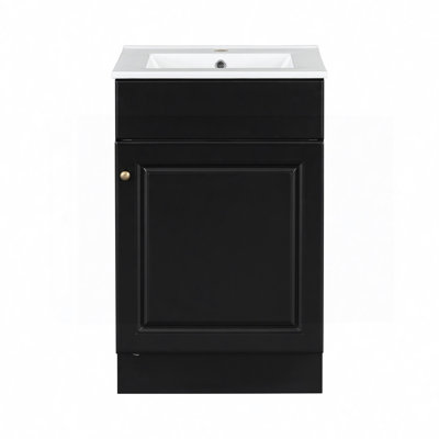 Meuble-lavabo de salle de bain avec lavabo, meuble-lavabo avec tablette de porte et tablette réglable