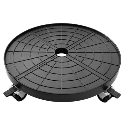 Support à plantes roulant de 41,7 cm (16,4 pouces) avec roulettes pour l'intérieur et l'extérieur, grand support roulant pour pots de fleurs robustes jusqu'à 227 kg (500 lb), noir