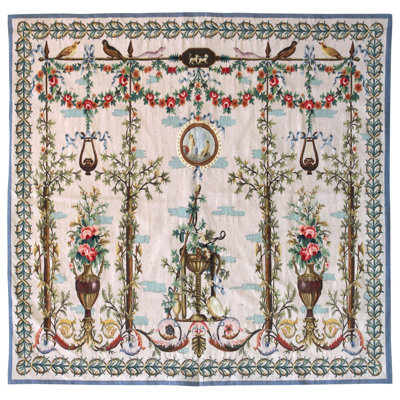 Adam Eve One-of-a-Kind Square 5' 9" x 5' 10" New Age Square Cotton and Wool Area Rug in Beige